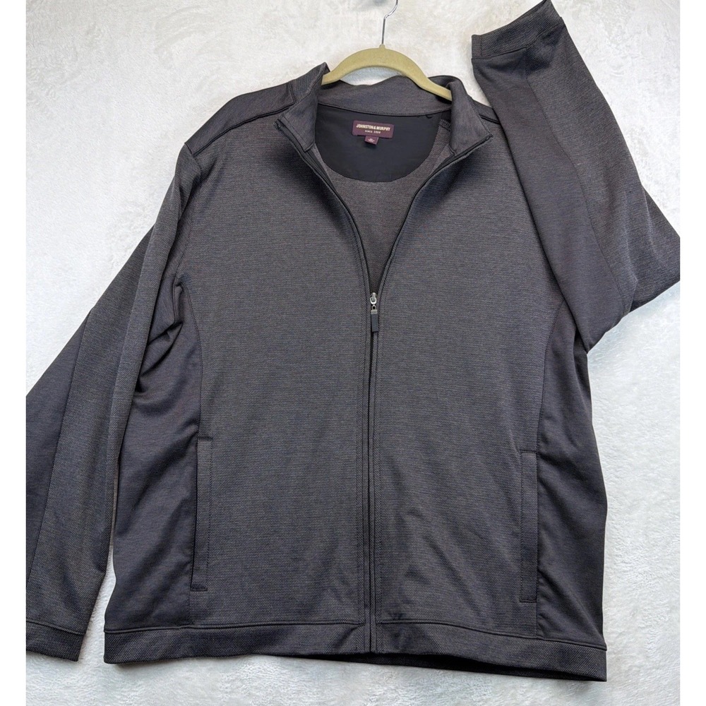 Johnston & Murphy Men's XL Gray Full Zip Lightweight Travel Jacket